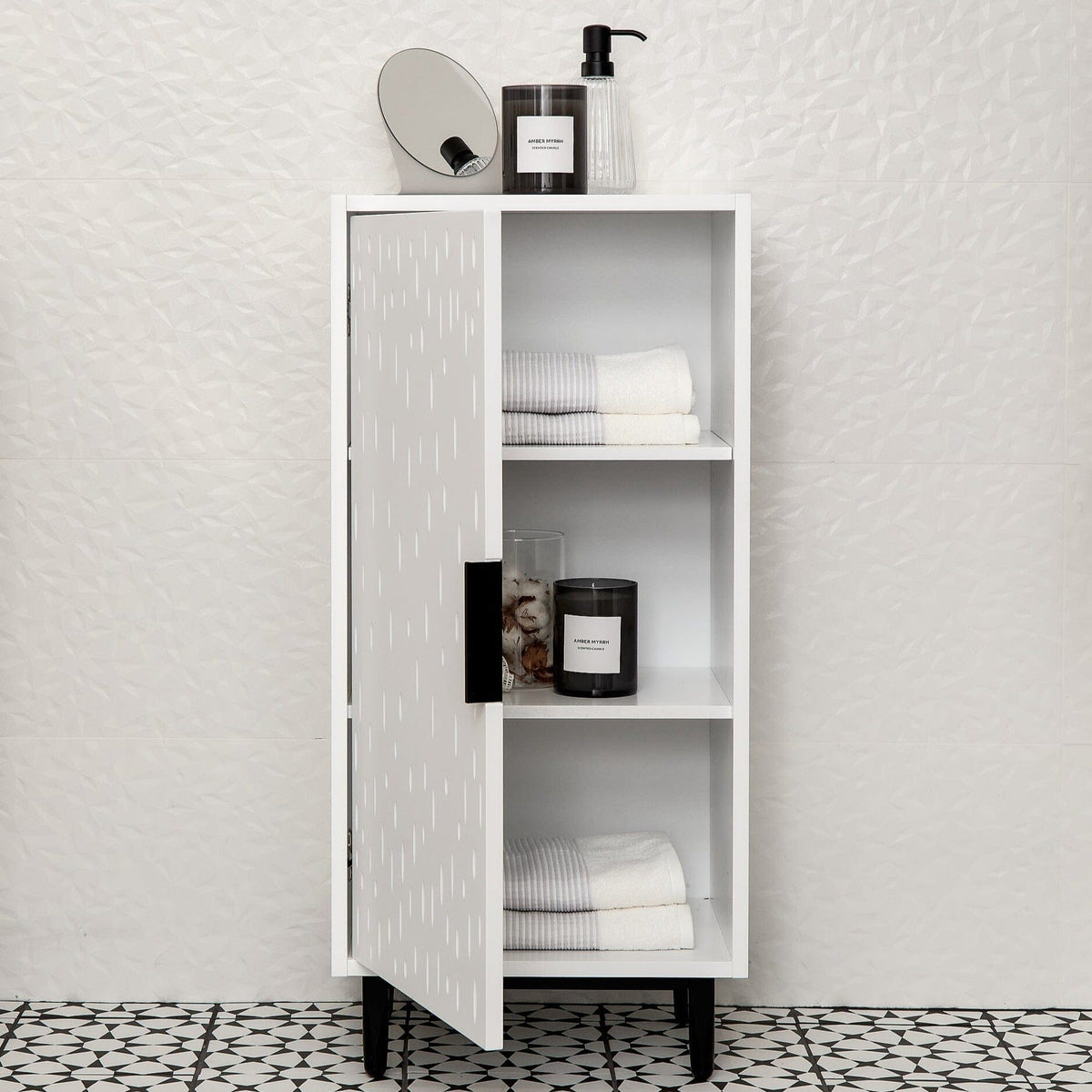 Reva 1 Door Storage Cabinet - Snow White