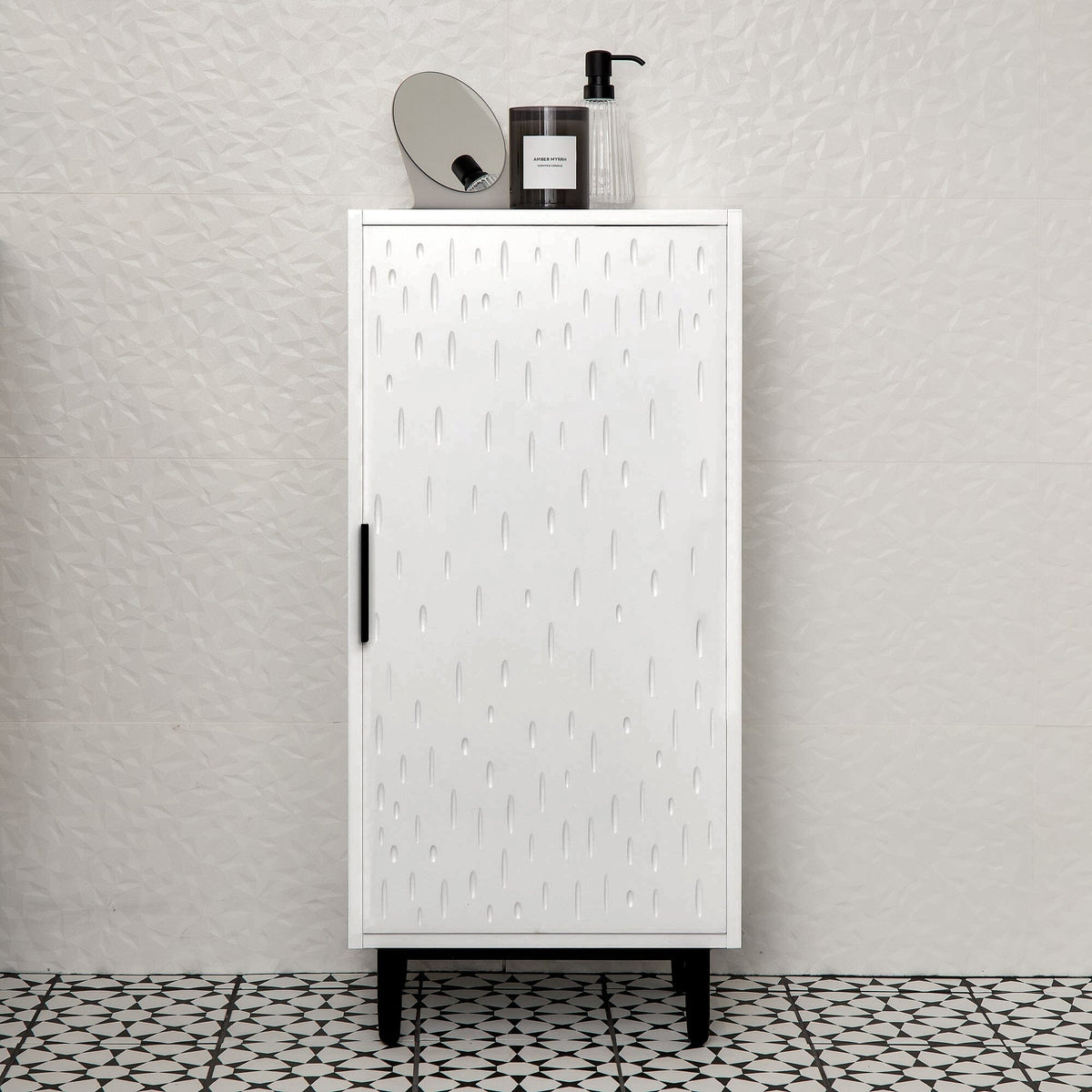 Reva 1 Door Storage Cabinet - Snow White