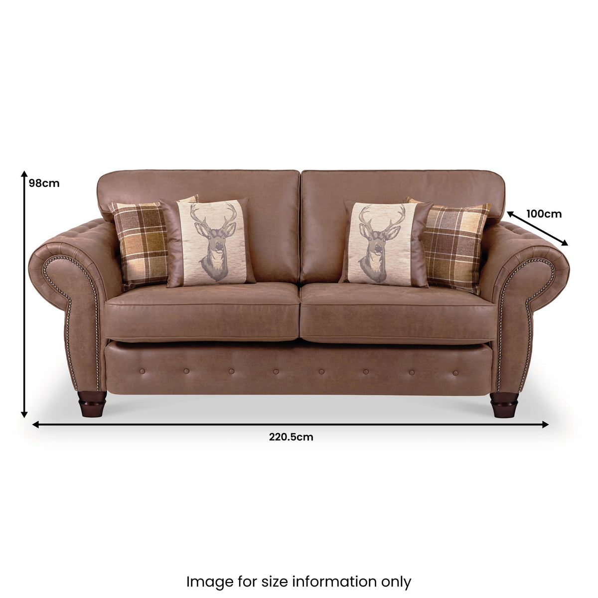 Ashford Faux Leather 3 Seater Sofa