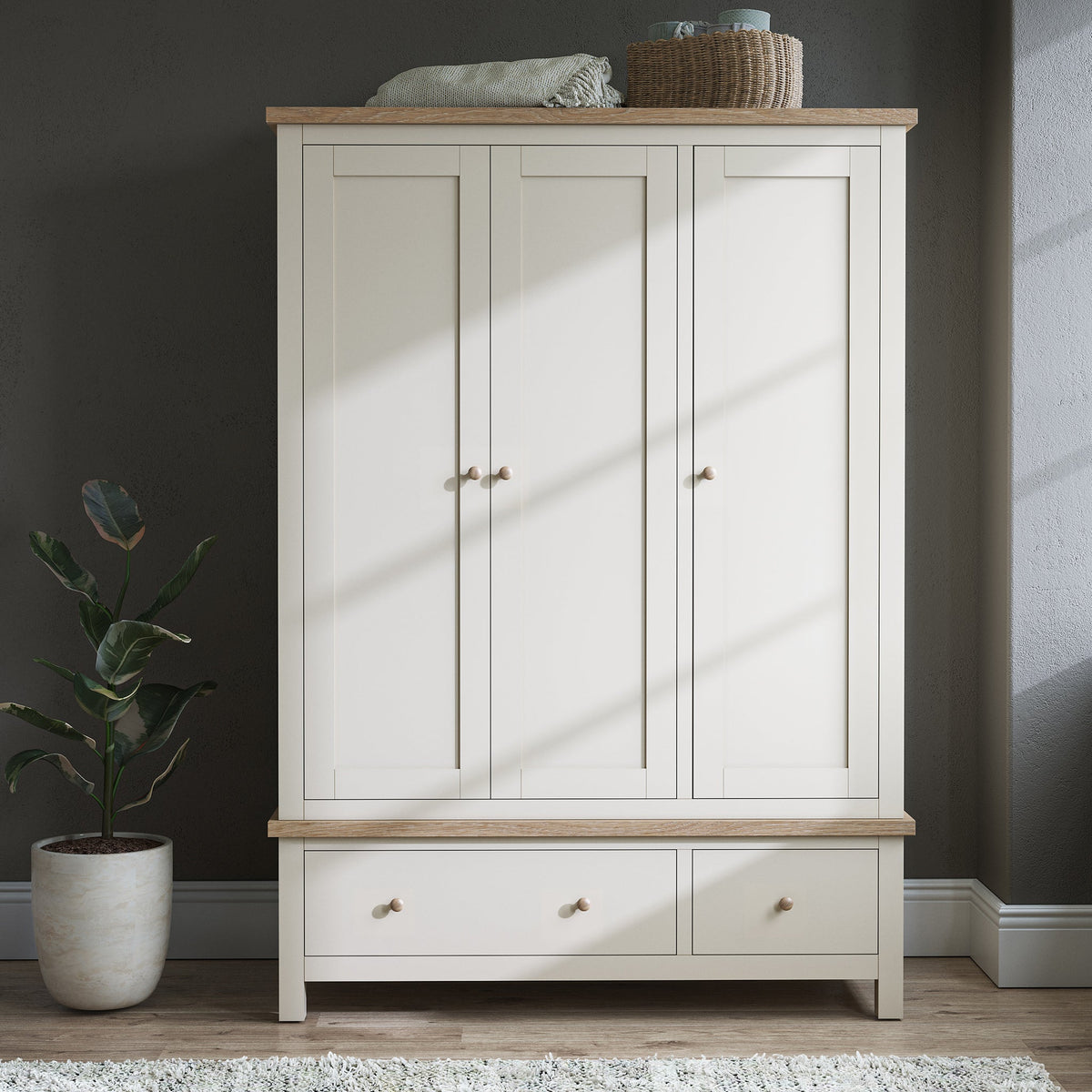 Farro Triple Wardrobe with Drawers