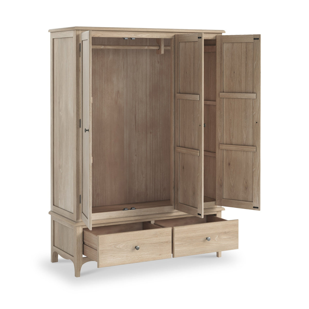 Celine Washed Oak Triple Wardrobe