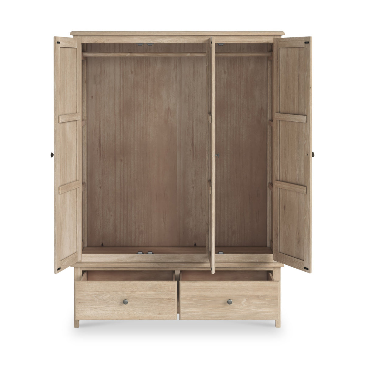 Celine Washed Oak Triple Wardrobe