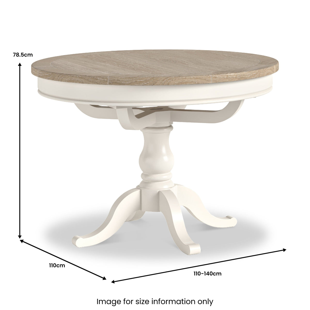 Bramley 110-140cm Extendable Round Dining Table