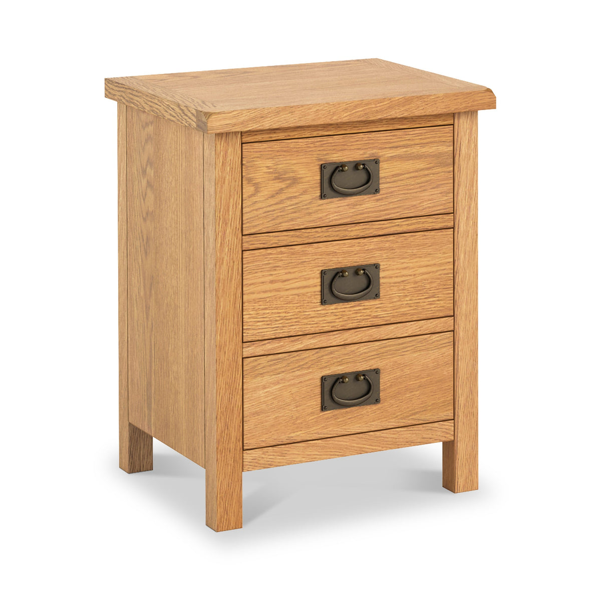 Surrey Oak XL 3 Drawer Bedside Table