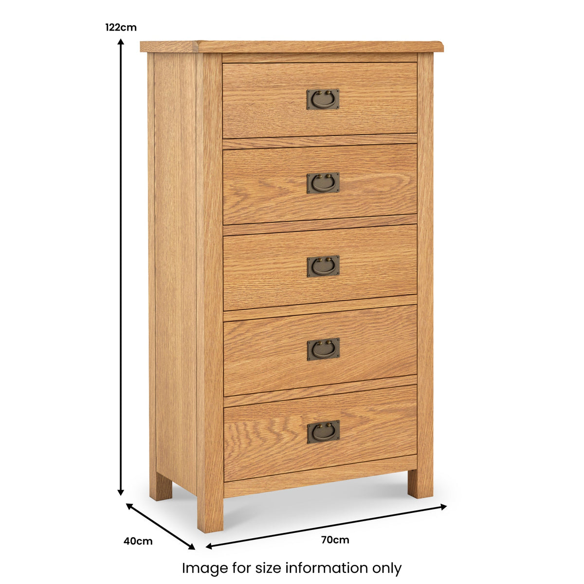 Surrey Oak XL Tallboy Chest