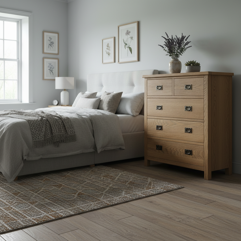 Surrey Oak XL 2 Over 3 Chest Of Drawers