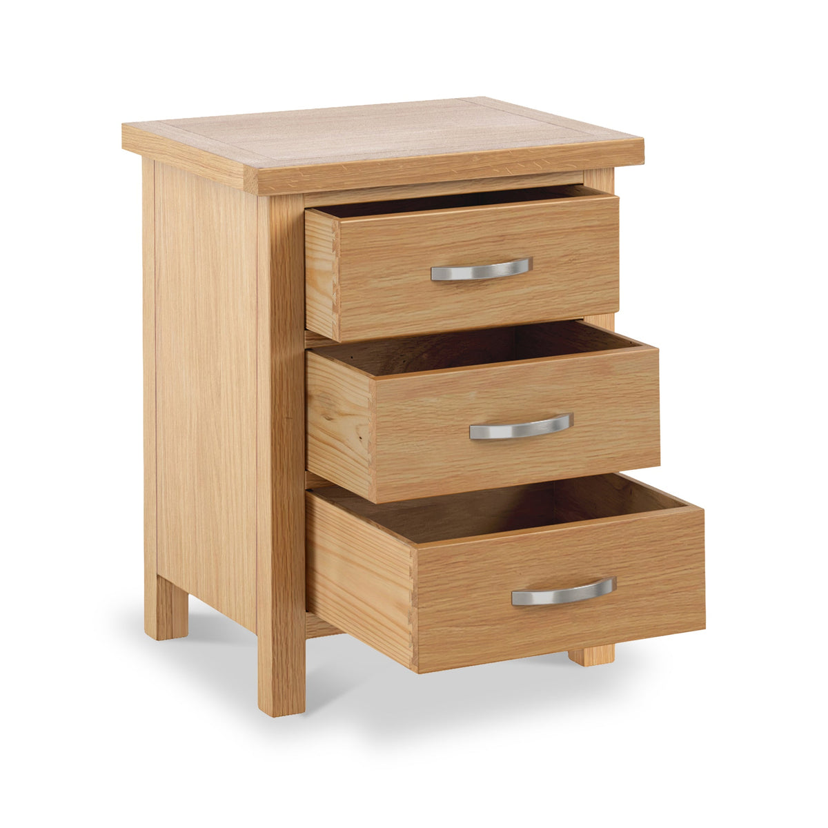 London Oak XL 3 Drawer Bedside Table