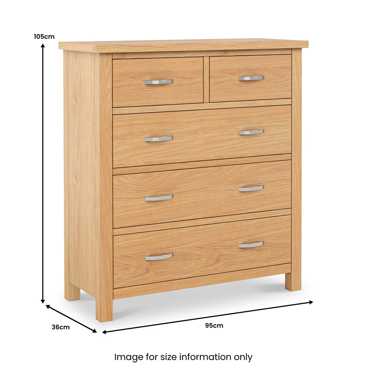 London Oak XL 2 Over 3 Chest Of Drawers
