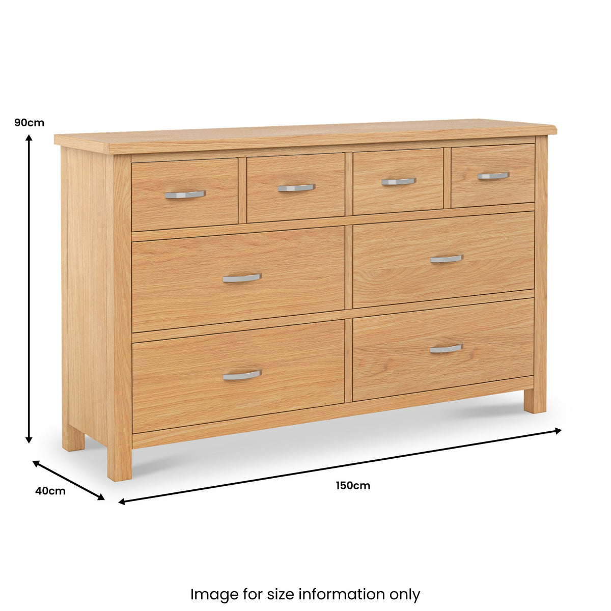 London Oak XL 8 Drawer Chest