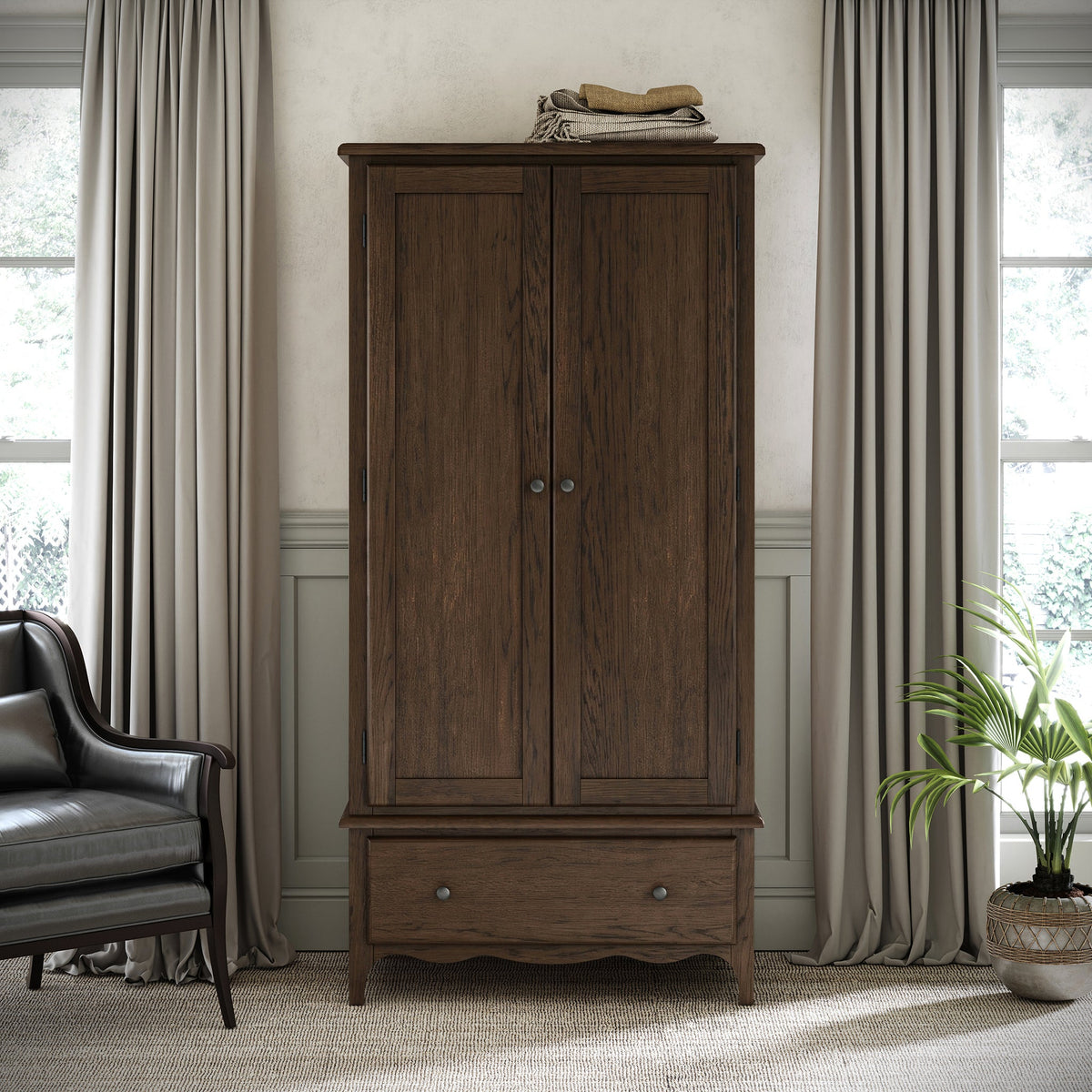 Celine Dark Oak Double Wardrobe