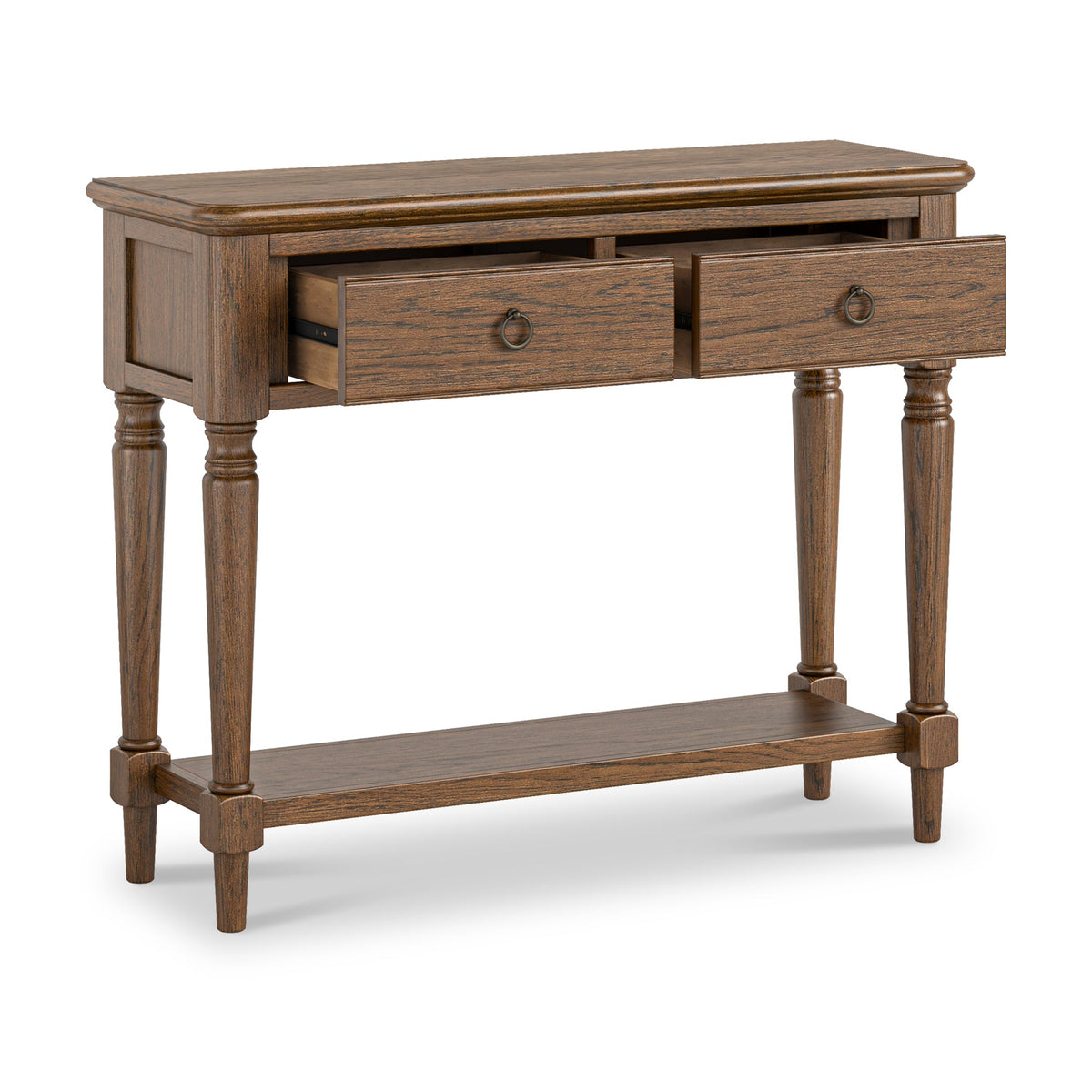 Rutland Dark Oak Console Table With Shelf