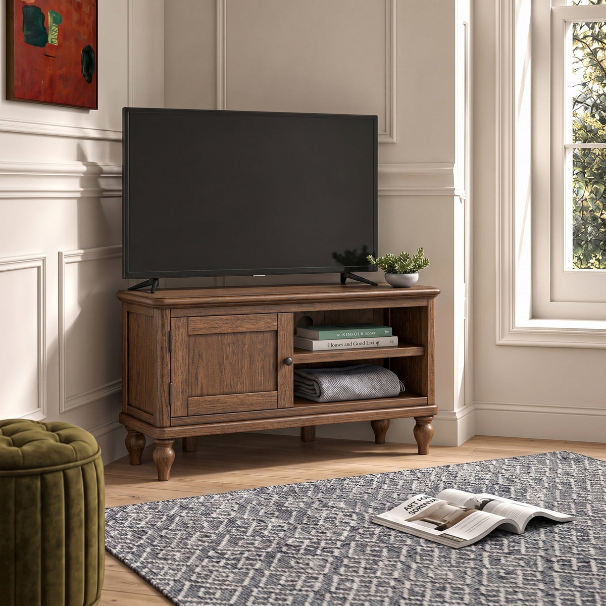 Rutland Dark Oak Corner TV Unit