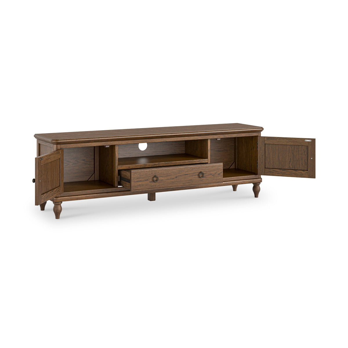 Rutland Dark Oak 160cm Wide TV Unit