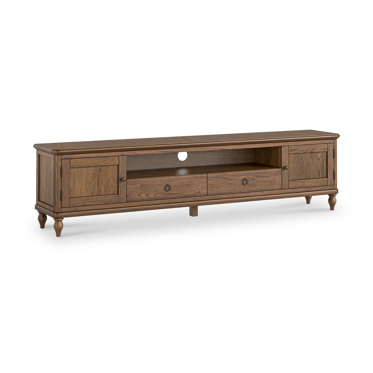 Rutland Dark Oak 200cm Extra Wide TV Unit