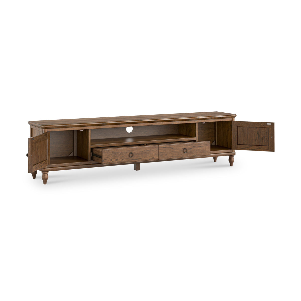 Rutland Dark Oak 200cm Extra Wide TV Unit