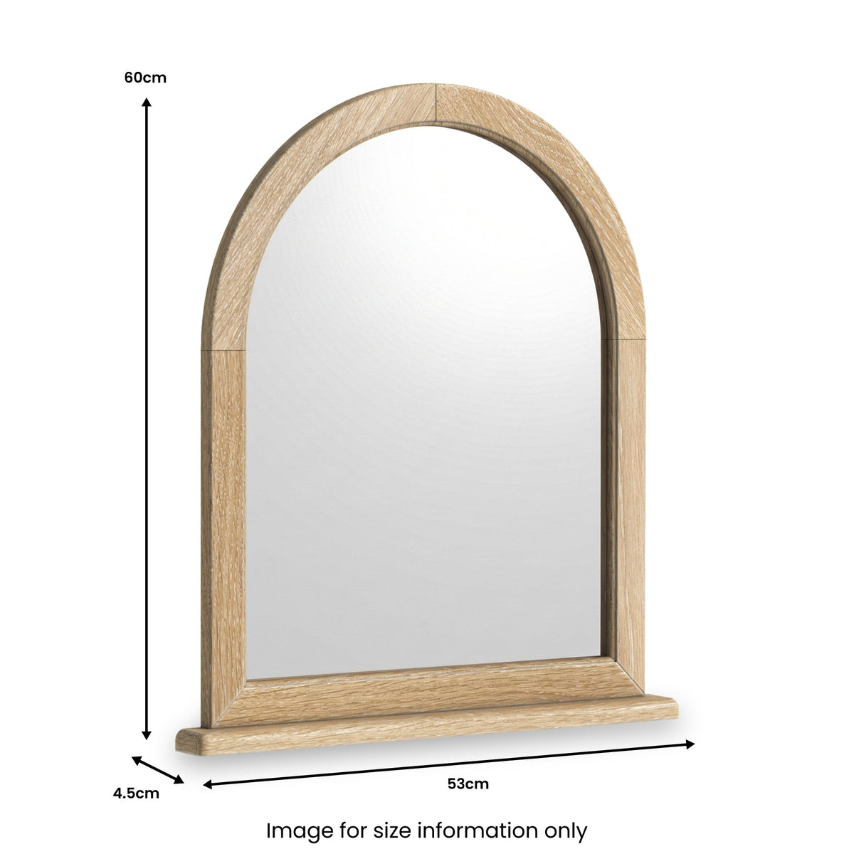 Rutland Oak Framed Arch Dressing Table Mirror