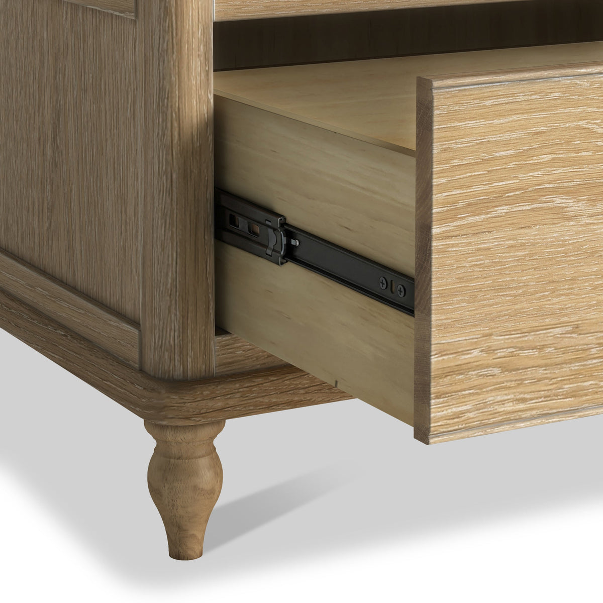 Rutland Oak Triple Wardrobe With 2 Drawers