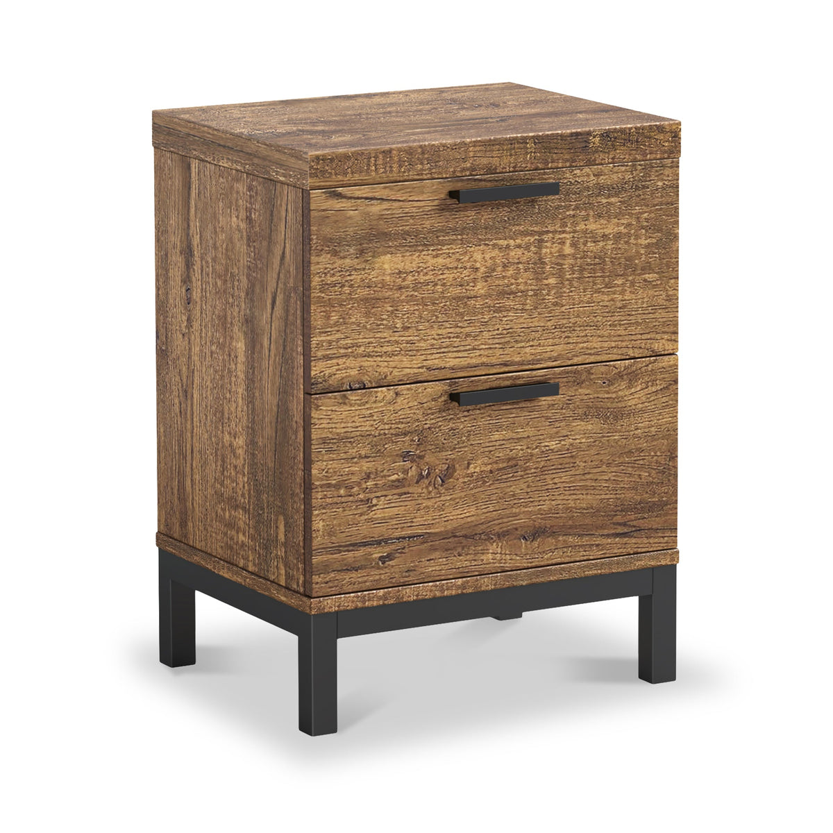 Orston Oak Wide 2 Drawer Bedside Table