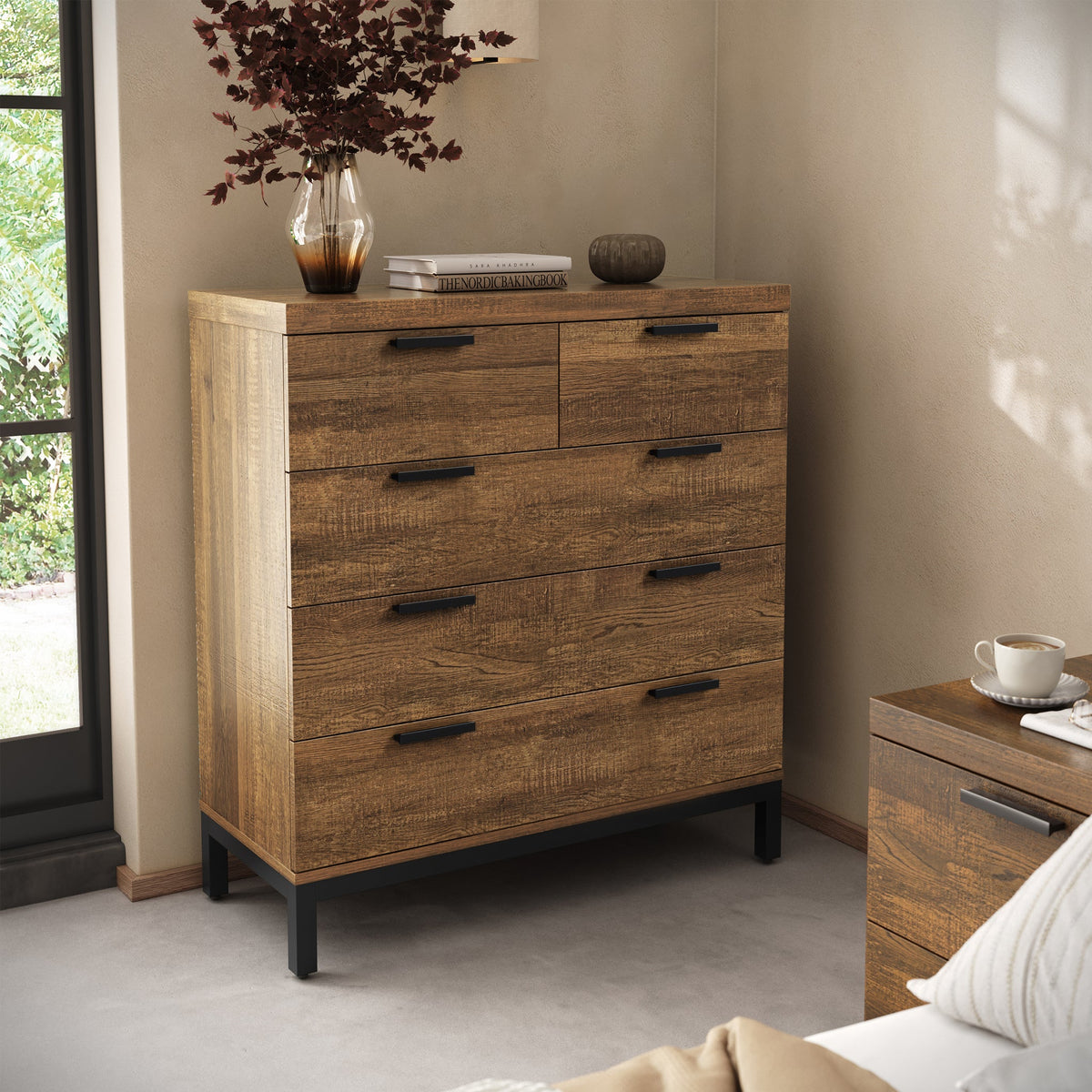 Orston Oak 2 Over 3 Drawer Chest