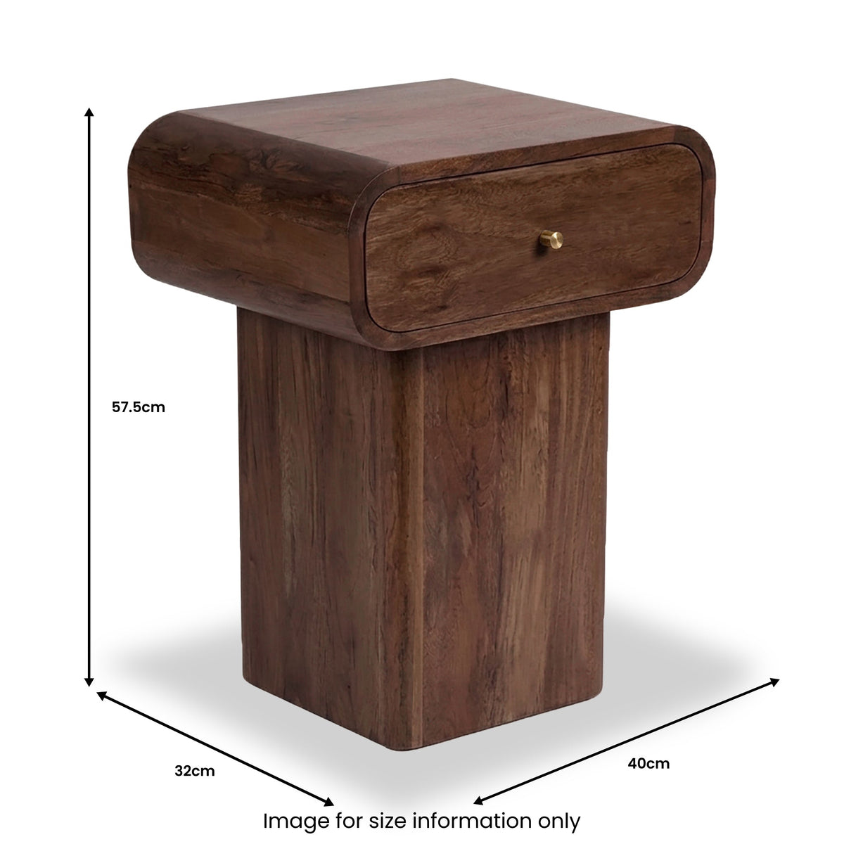 Elowen Dark Stain Mango Bedside Table