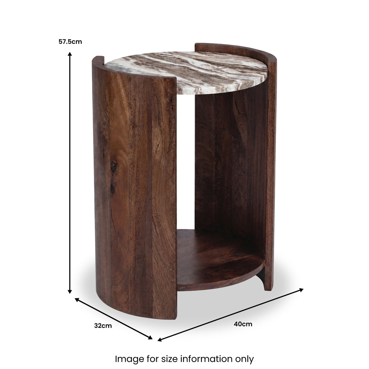Nola Dark Stain Mango Bedside Table