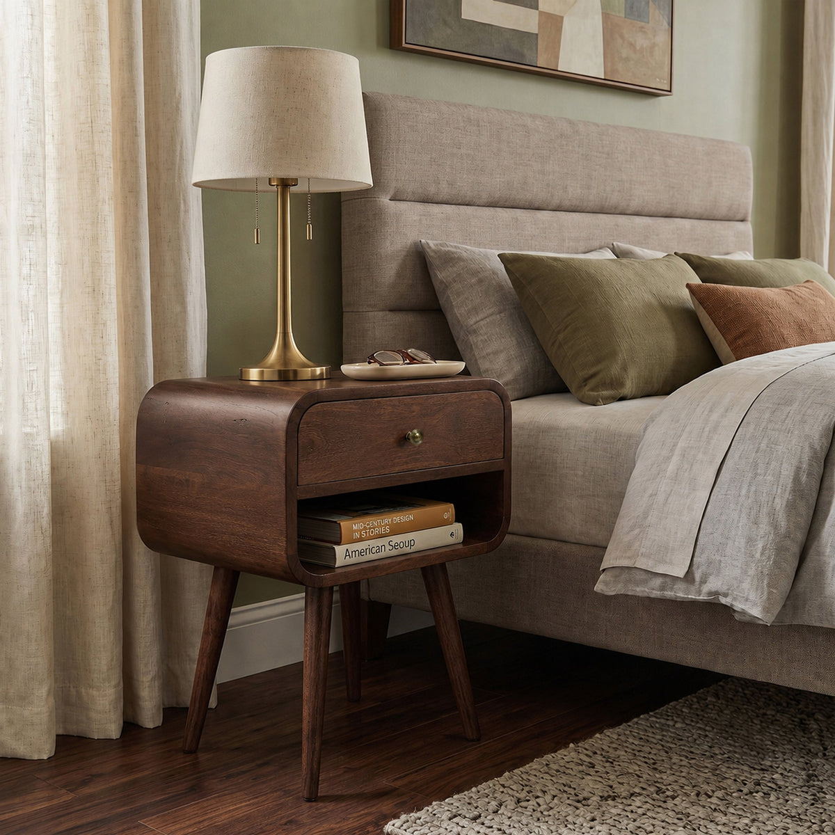 Auden Dark Stain Mango Bedside Table