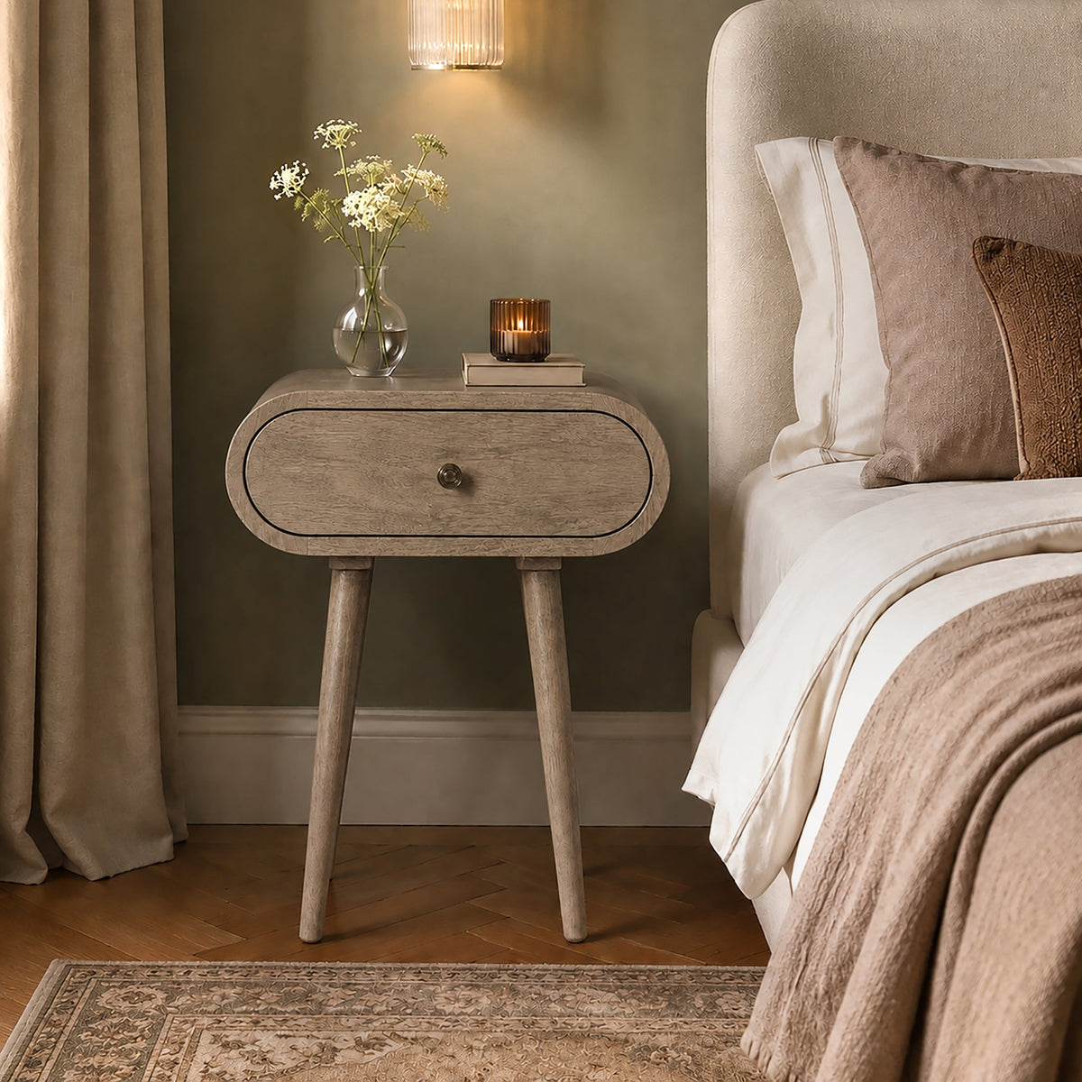 Cleo Light Stain Mango Bedside Table