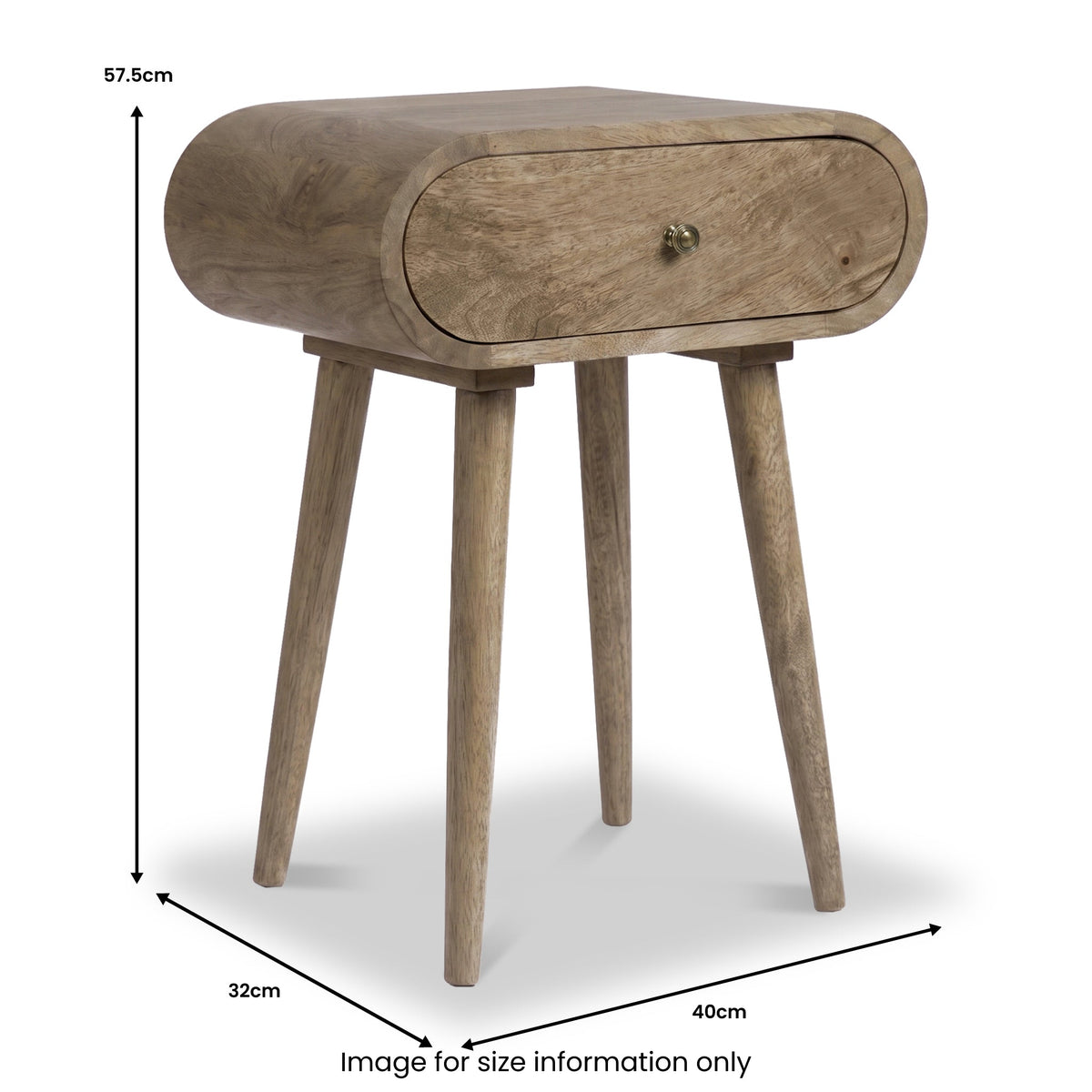 Cleo Light Stain Mango Bedside Table