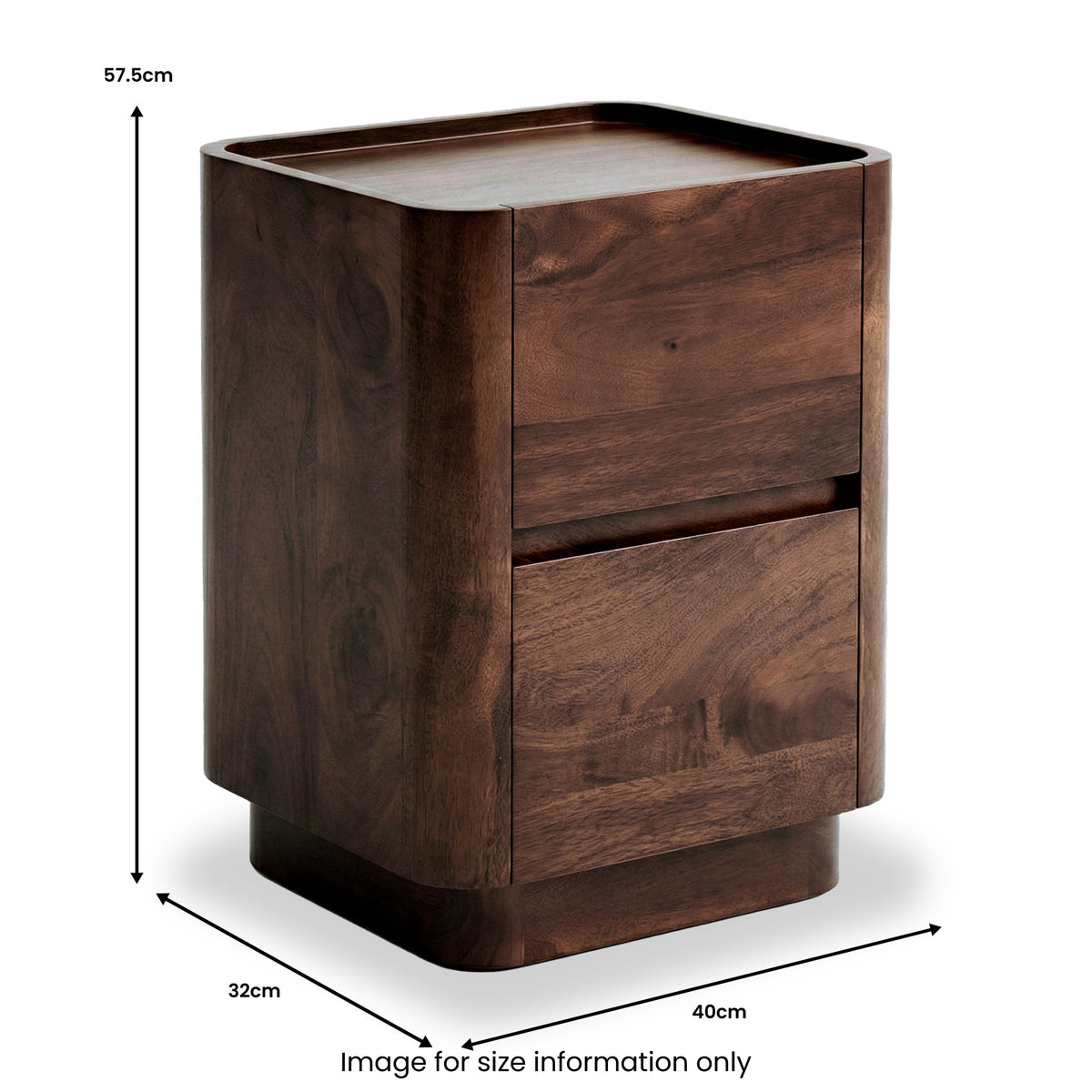 Soren Dark Stain Mango Bedside Table