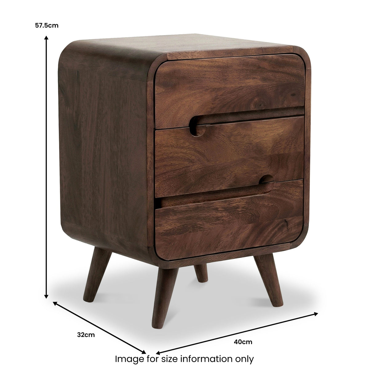 Maeve Dark Stain Mango Bedside Table