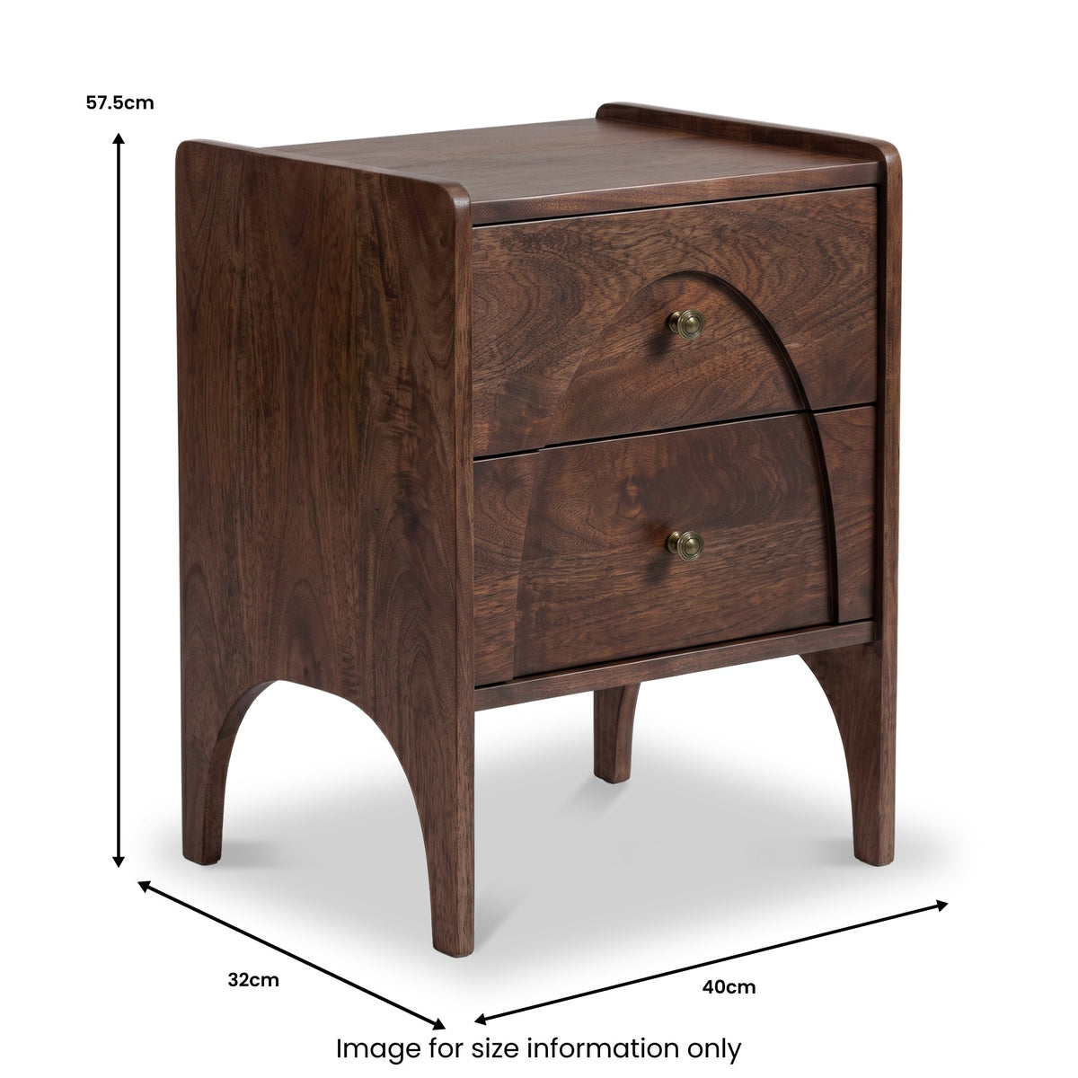 Como Dark Stain Mango Bedside Table