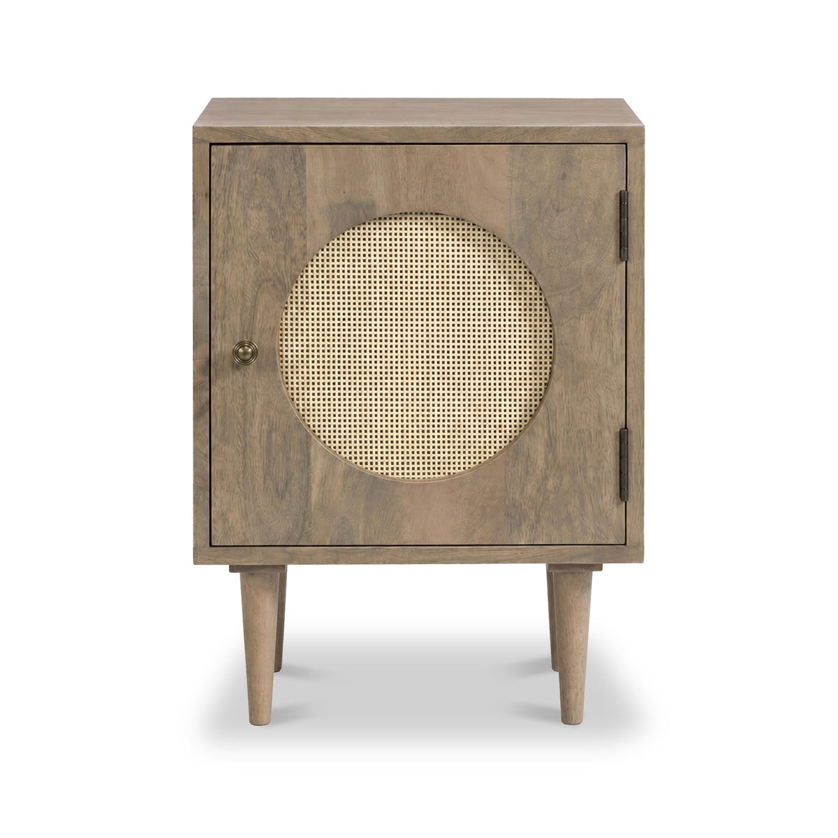 Elsie Light Stain Mango Bedside Table with Cane Door