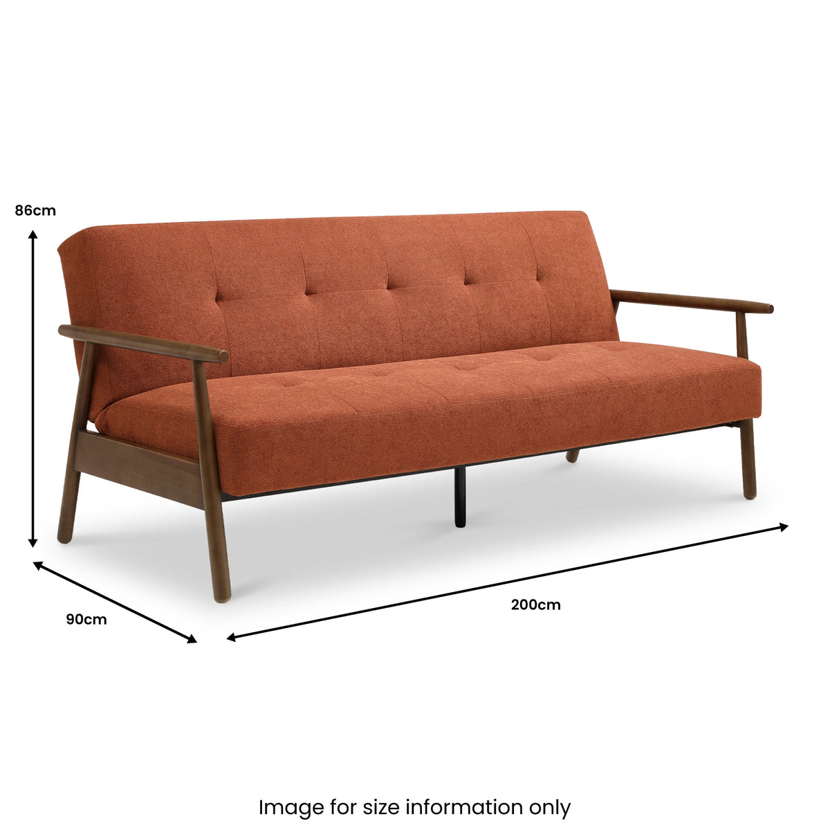 Frazier 3 Seater Button Back Sofa Bed