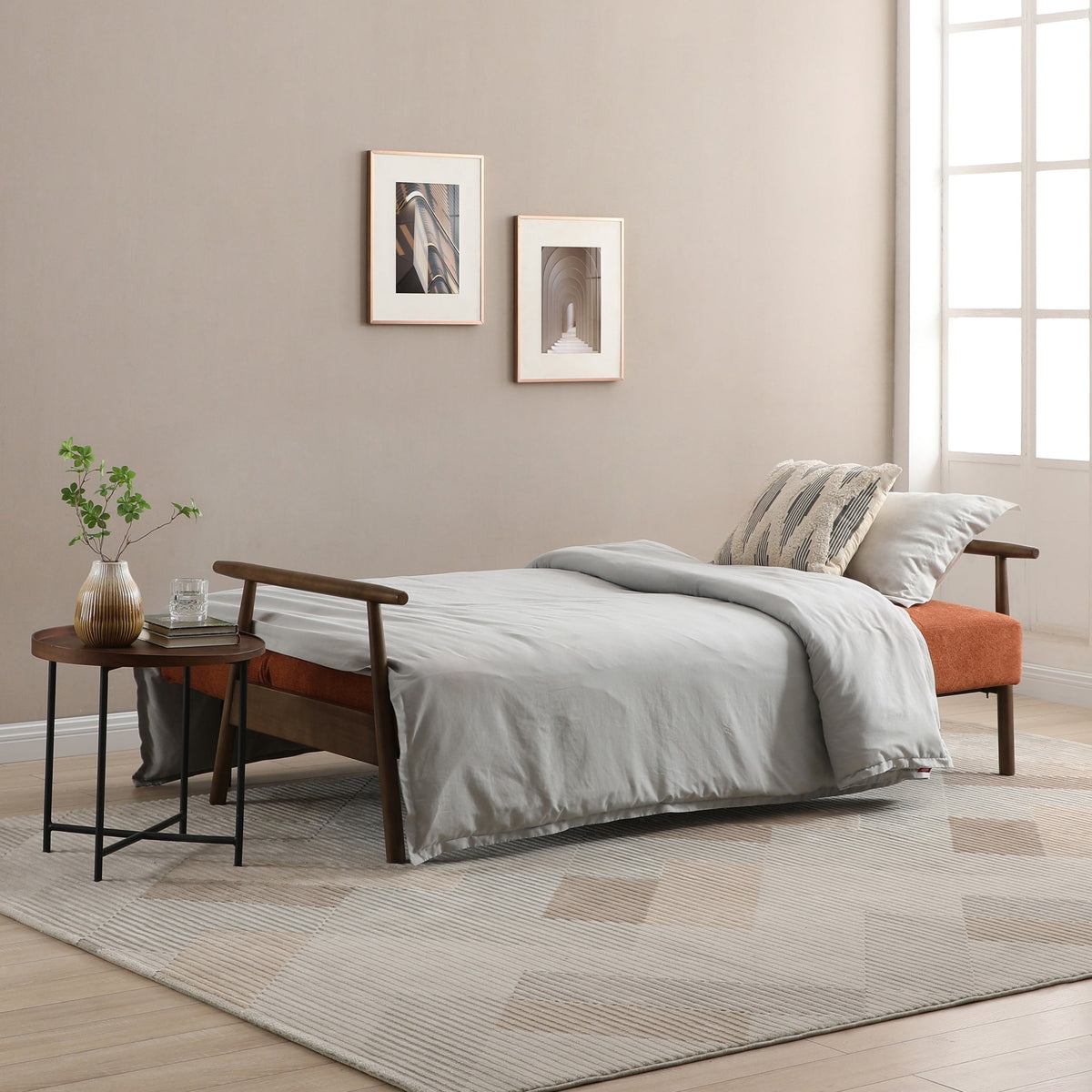 Frazier 3 Seater Button Back Sofa Bed