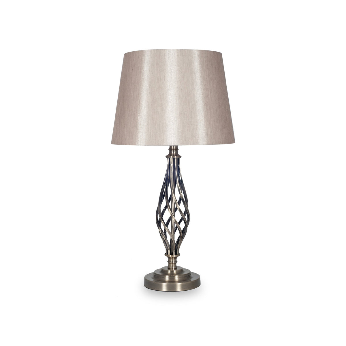 Jenna Silver Metal Twist Detail Table Lamp