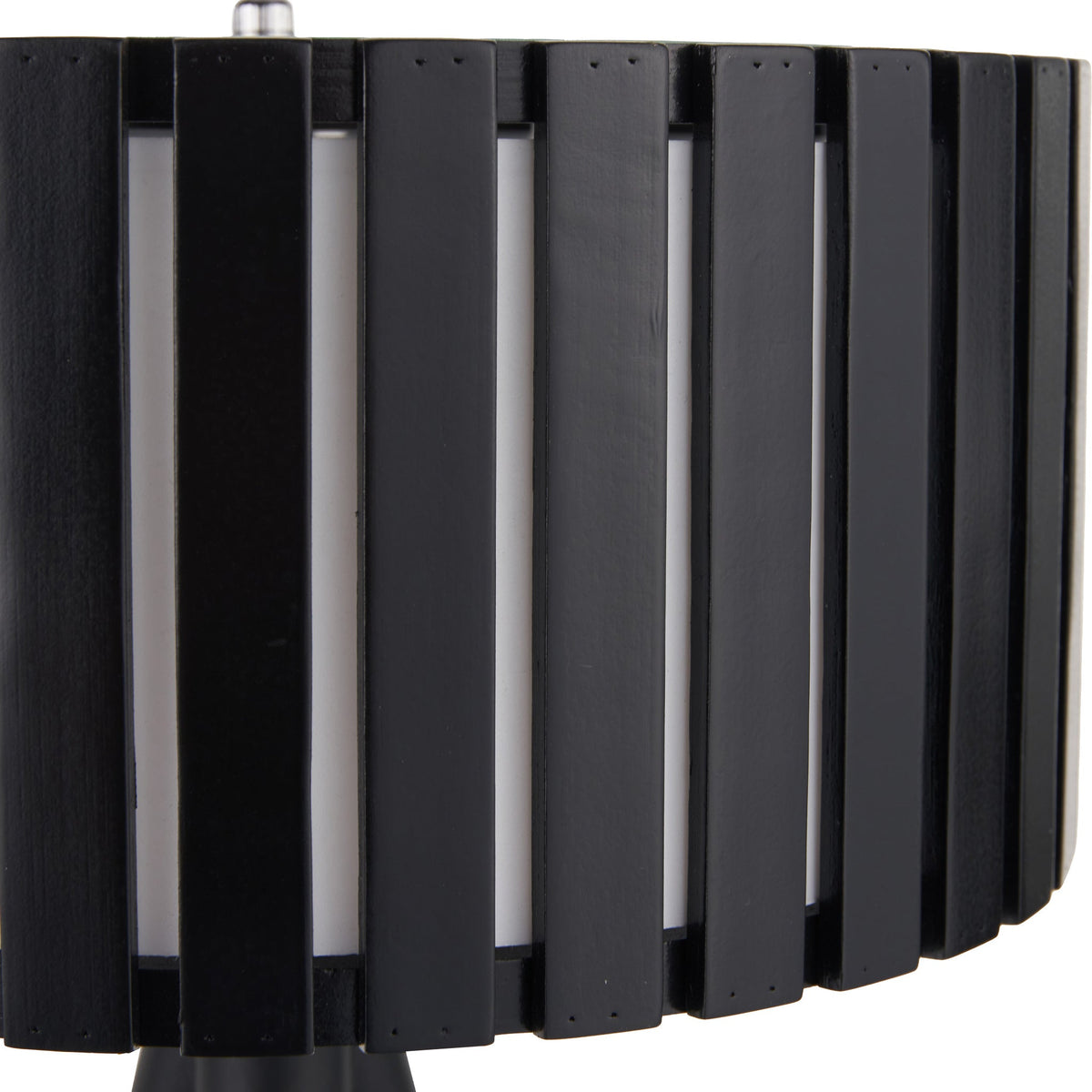 Rabanne Slatted Black Wood Tripod Table Lamp