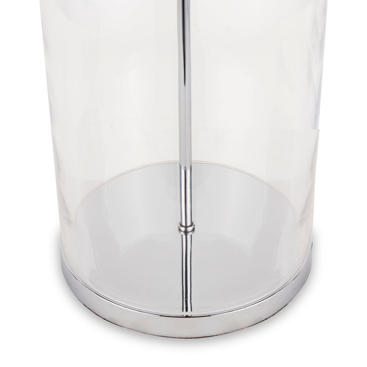 Cloche Clear Glass and Silver Table Lamp