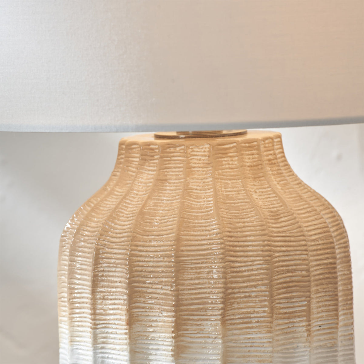 Amalia Natural Ombre Textured Stoneware Table Lamp