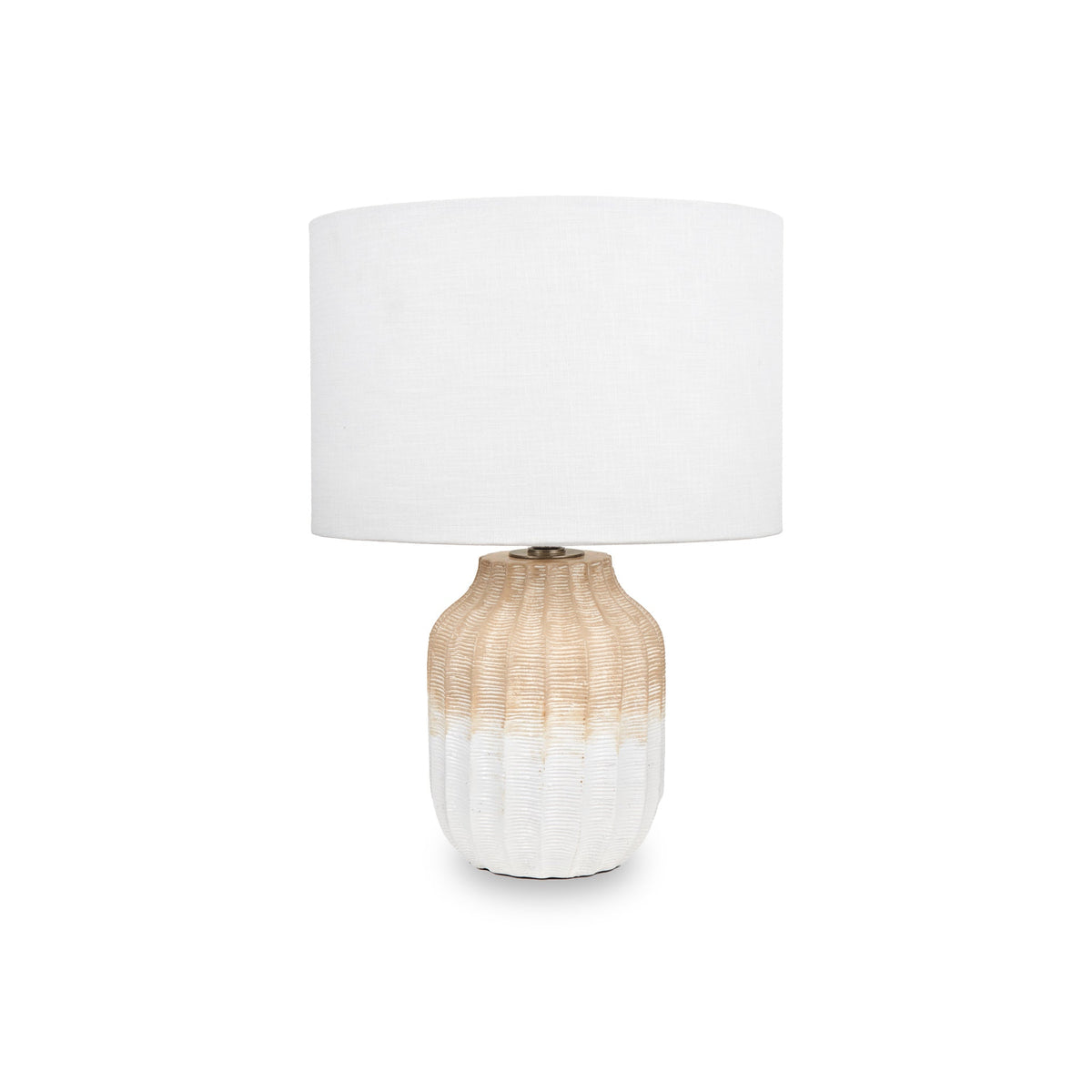 Amalia Natural Ombre Textured Stoneware Table Lamp
