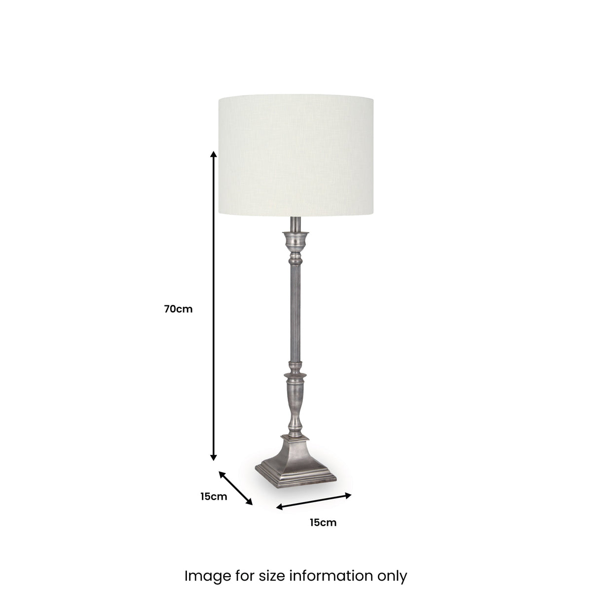 Canterbury Antique Silver Metal Table Lamp