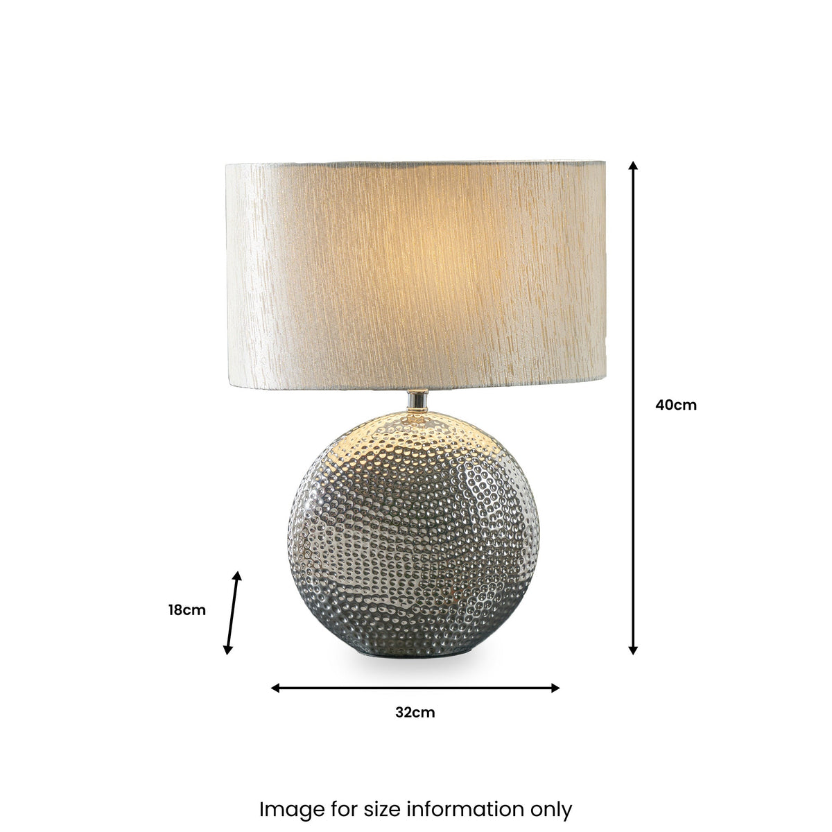 Mabel Silver Dot Textured Ceramic Table Lamp
