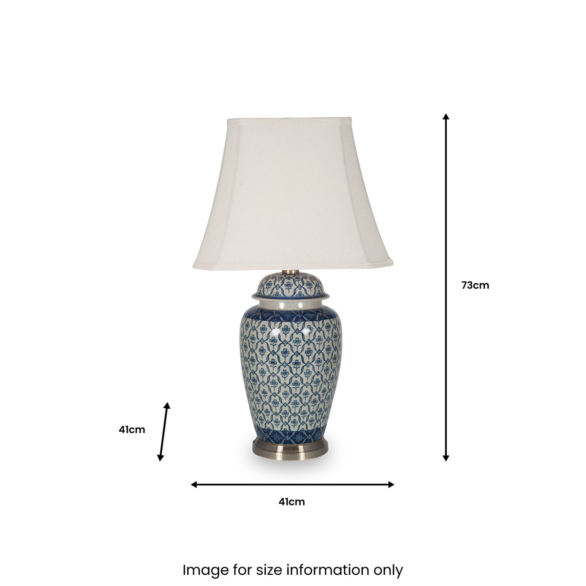Chika Blue and White Ceramic Ginger Jar Table Lamp
