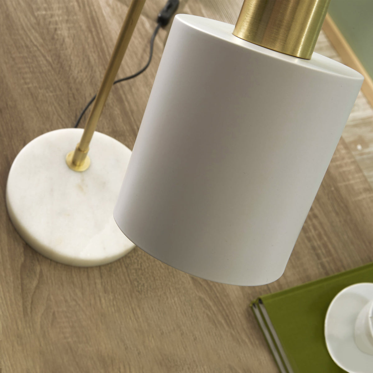 Biba Marble Footed White and Gold Retro Table Lamp