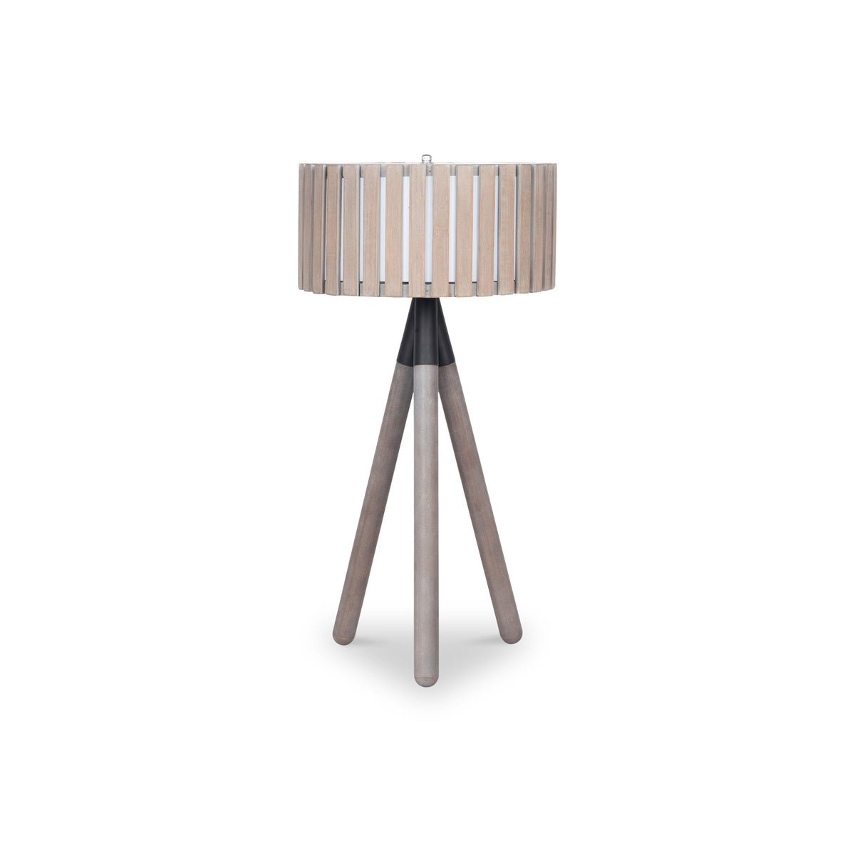 Rabanne Slatted Antique Wood Tripod Table Lamp