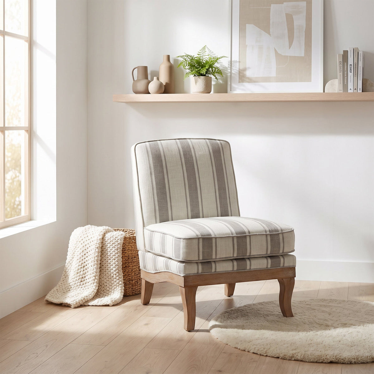 Sandringham Striped Armless Accent Chair