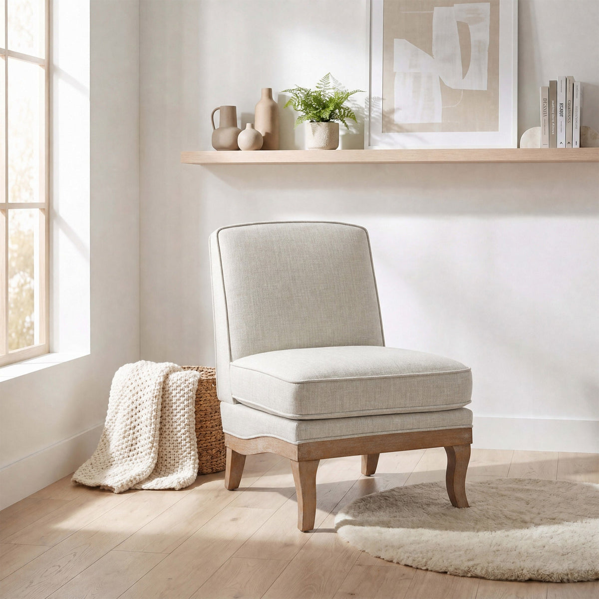 Sandringham Linen Armless Accent Chair