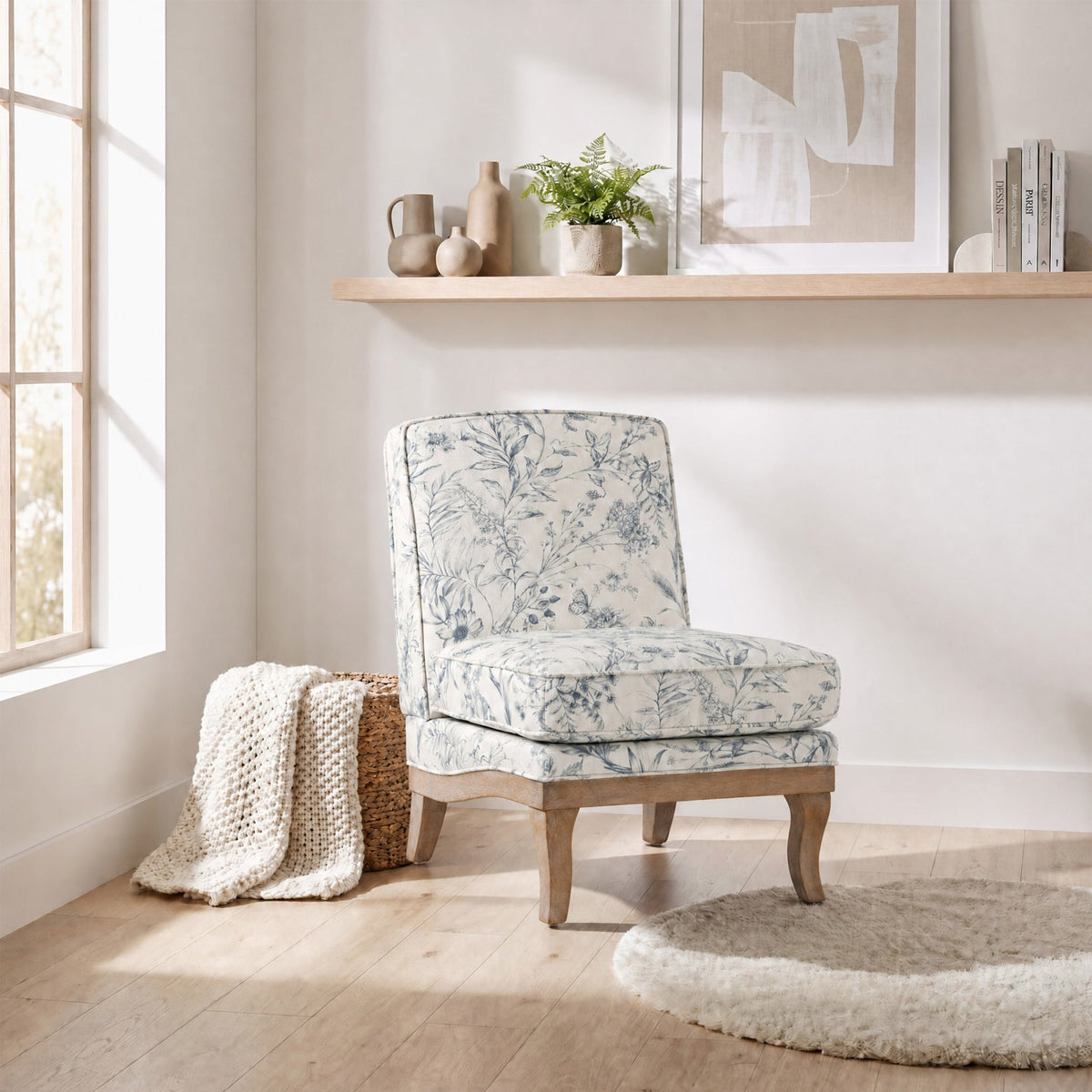 Sandringham Meadow Print Armless Accent Chair