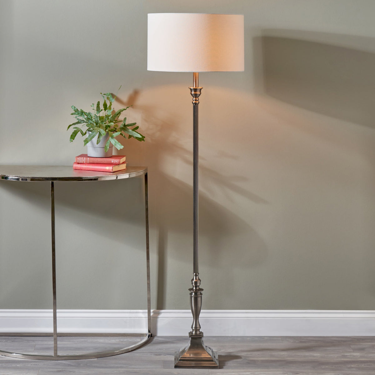 Canterbury Antique Silver Floor Lamp