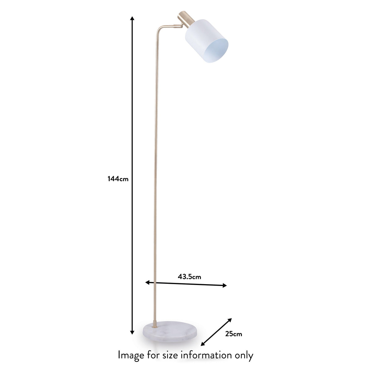 Biba Marble Footed White and Gold Retro Floor Lamp