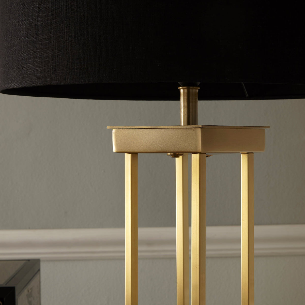 Langston Satin Brass Metal 4 Post Floor Lamp